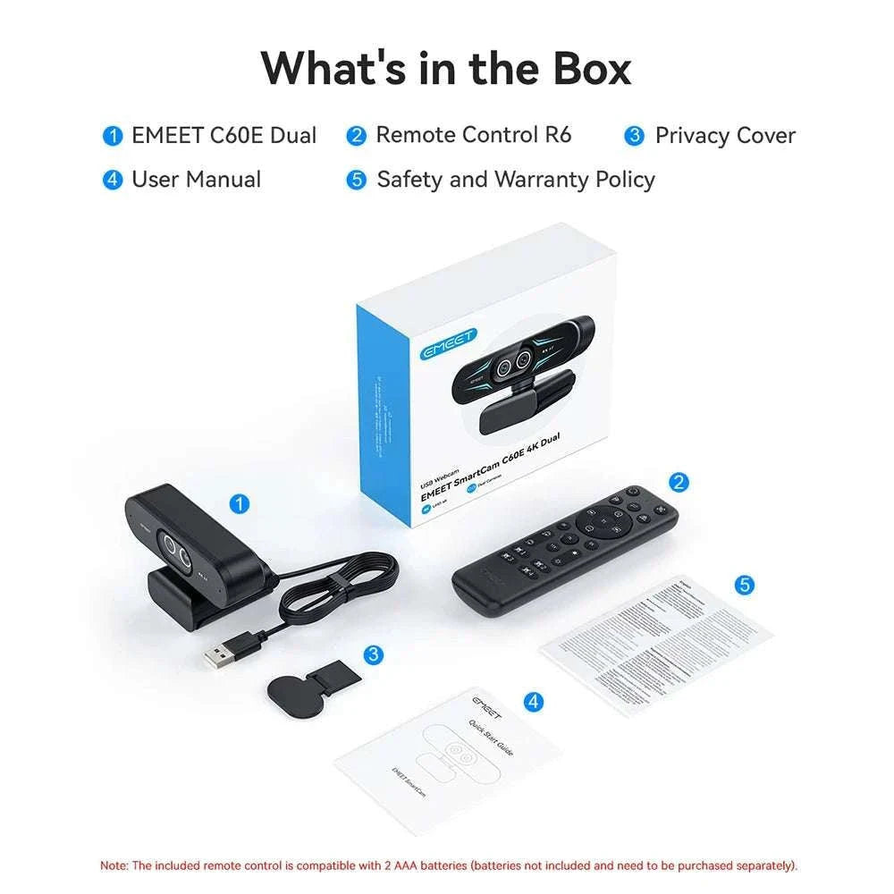 4K Webcam with Autofocus, Dual Mics & RGB Light for Streaming-4K Webcam / China Mainland