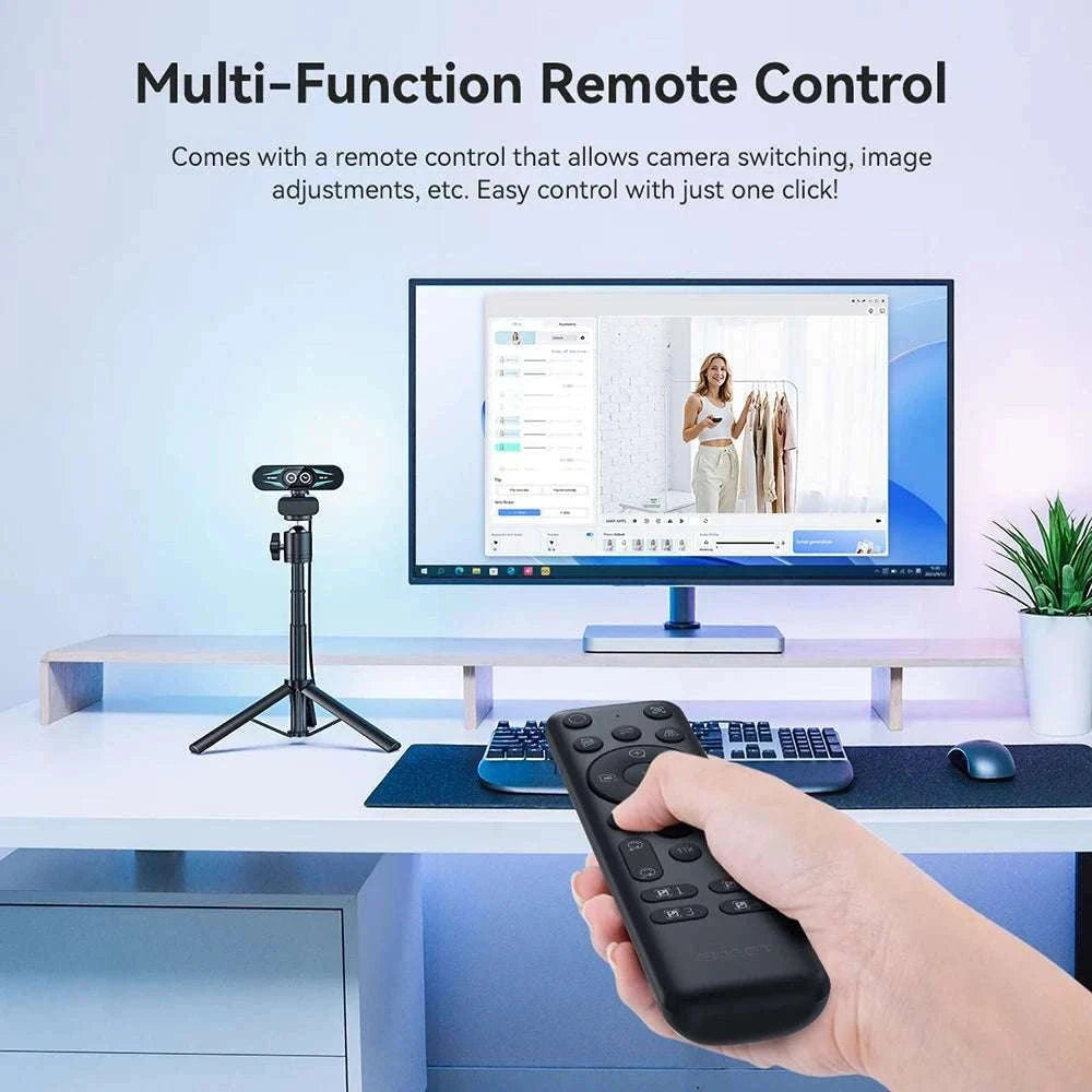 4K Webcam with Autofocus, Dual Mics & RGB Light for Streaming-4K Webcam / China Mainland