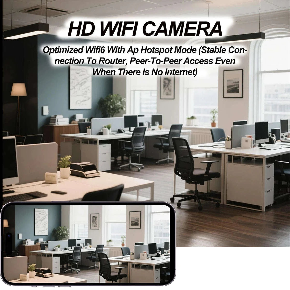 4K WiFi Alarm Clock Camera with Projection Display-China Mainland