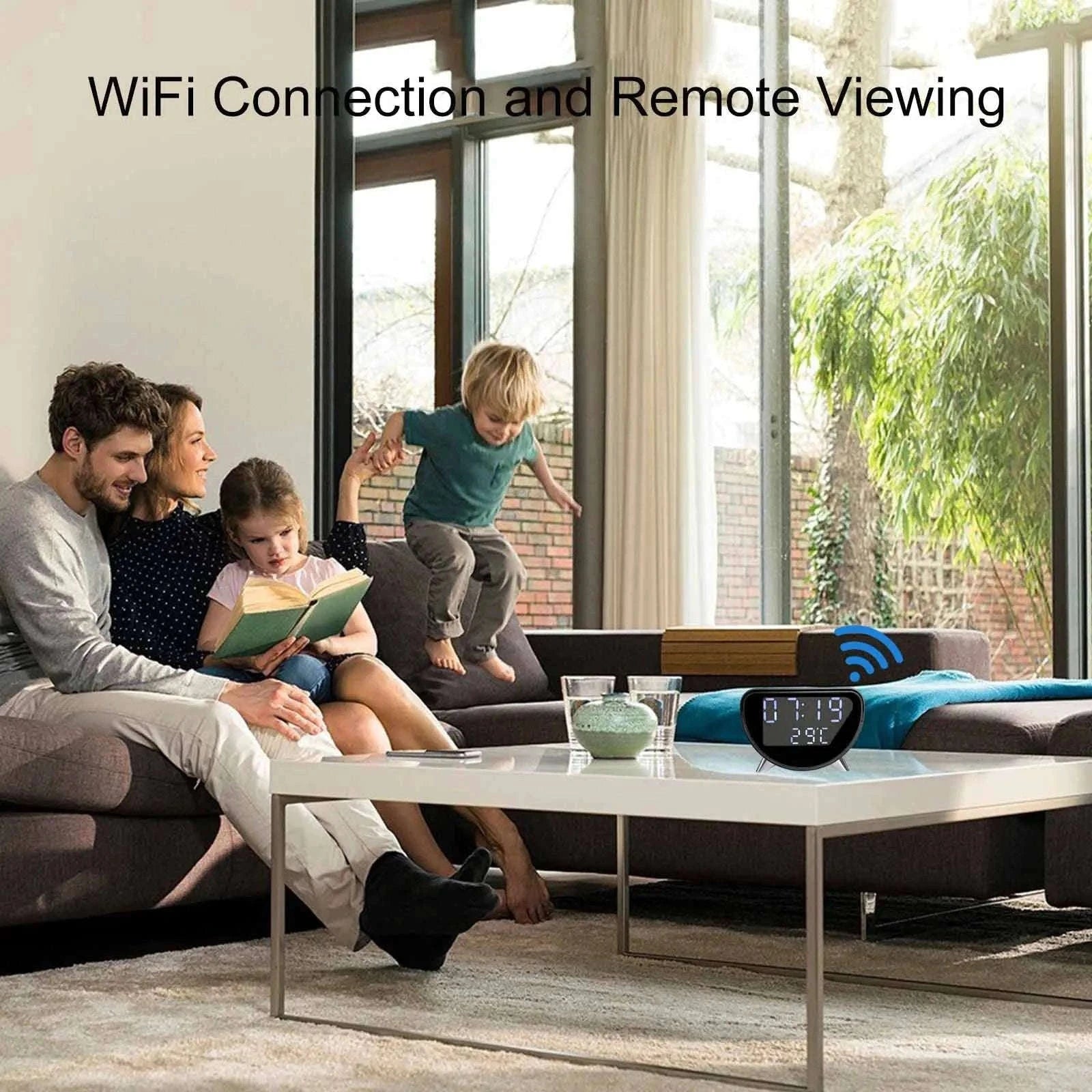 4K WiFi Clock Camera with Wireless Charging and App Control-With 16GB SD card / China Mainland