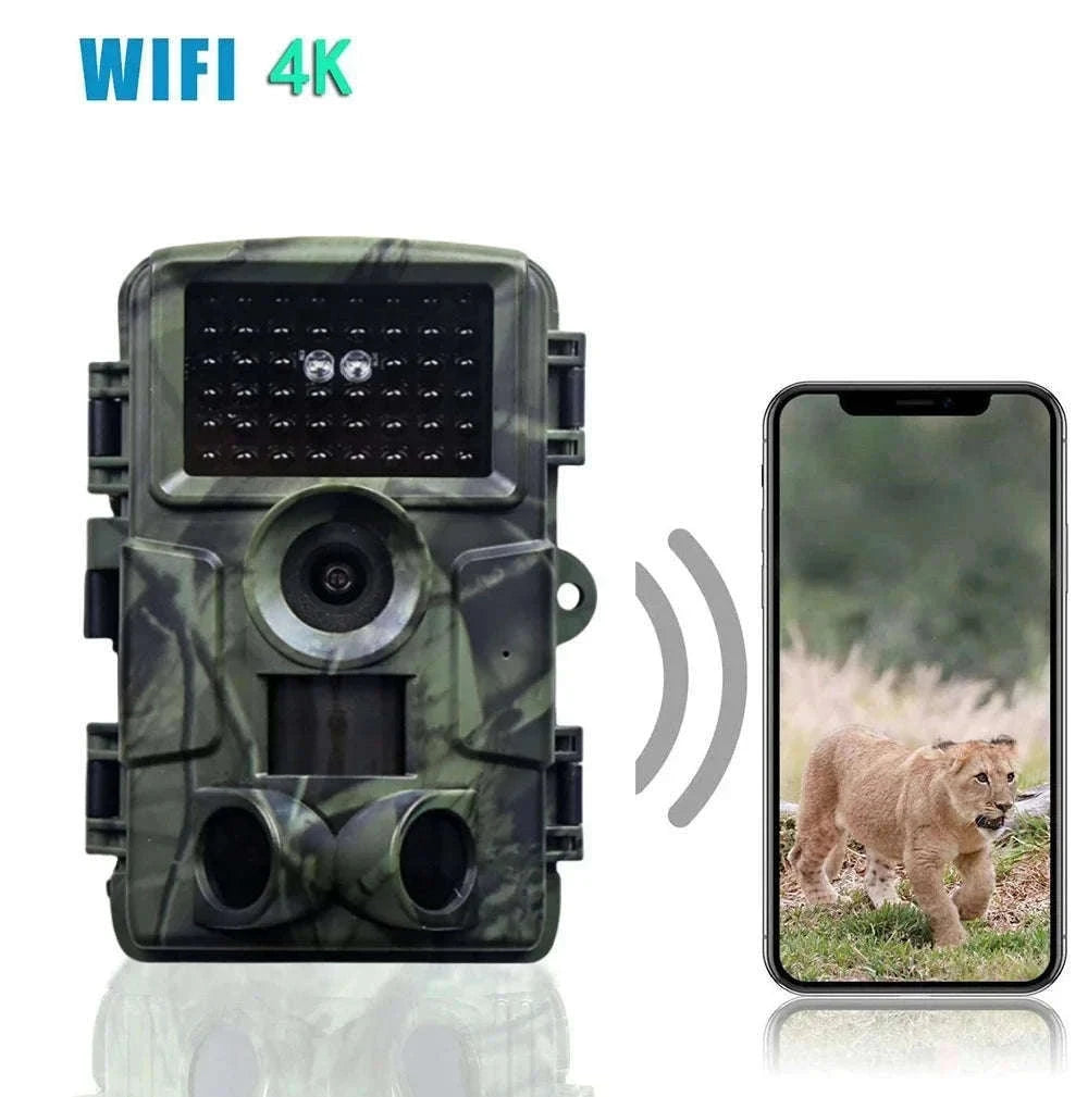 4K WiFi Trail Camera 60MP Motion Activated Night Vision IP66-PR4000W Add 128GB