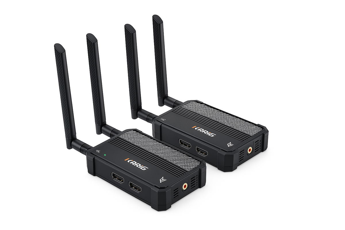 Transmisor y Receptor HDMI Inalámbrico 4K 5G Doble Banda Kit Extensor 350m para portátil, PS4/5, cámara, DSLR a proyector/TV