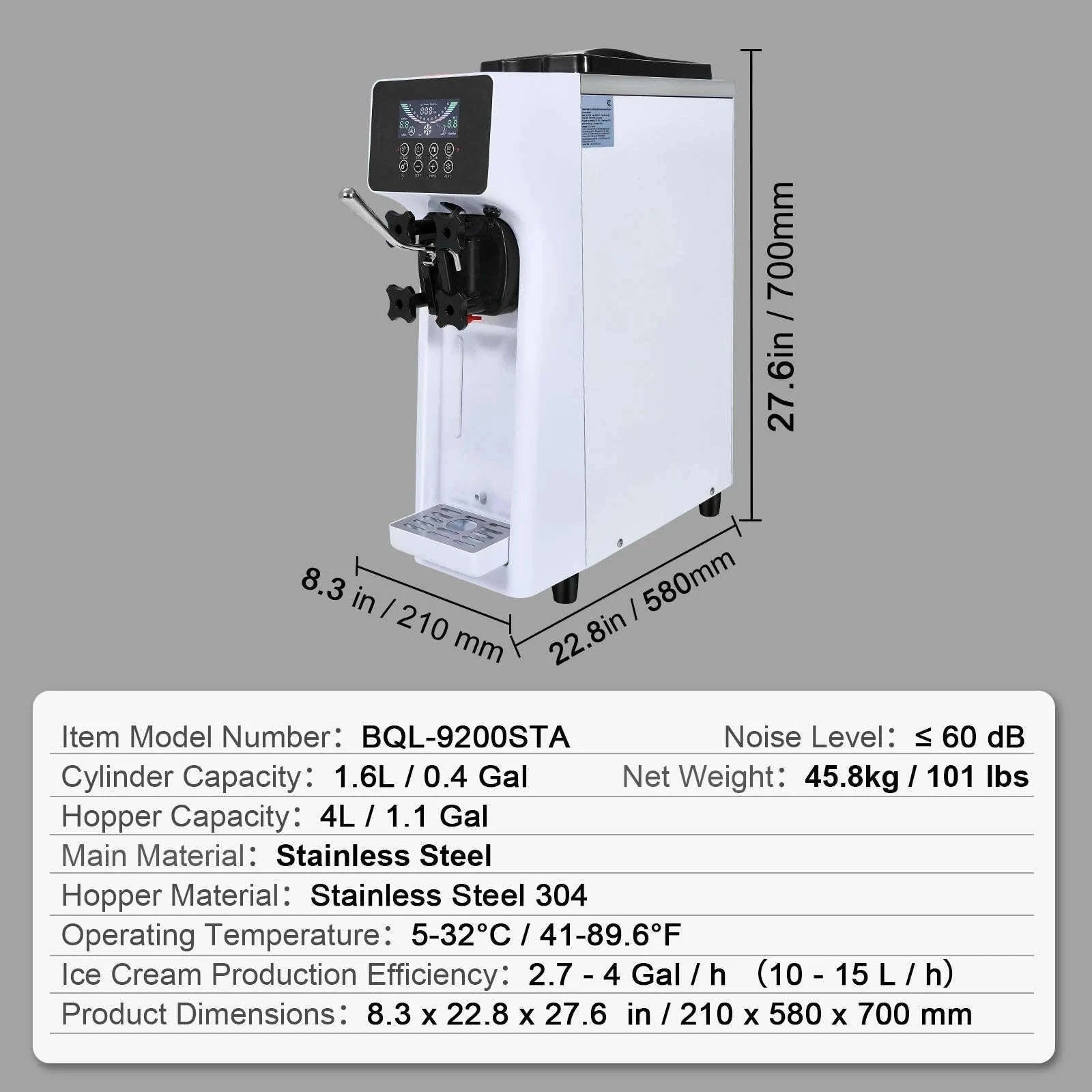 4L Commercial Countertop Soft Serve Ice Cream Maker with Touch Screen and Auto Clean-4L type 2 / spain