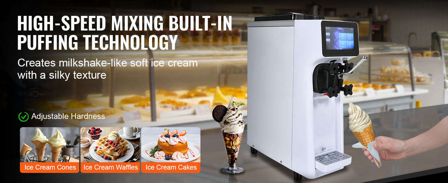 4L Commercial Countertop Soft Serve Ice Cream Maker with Touch Screen and Auto Clean-4L type 2 / spain