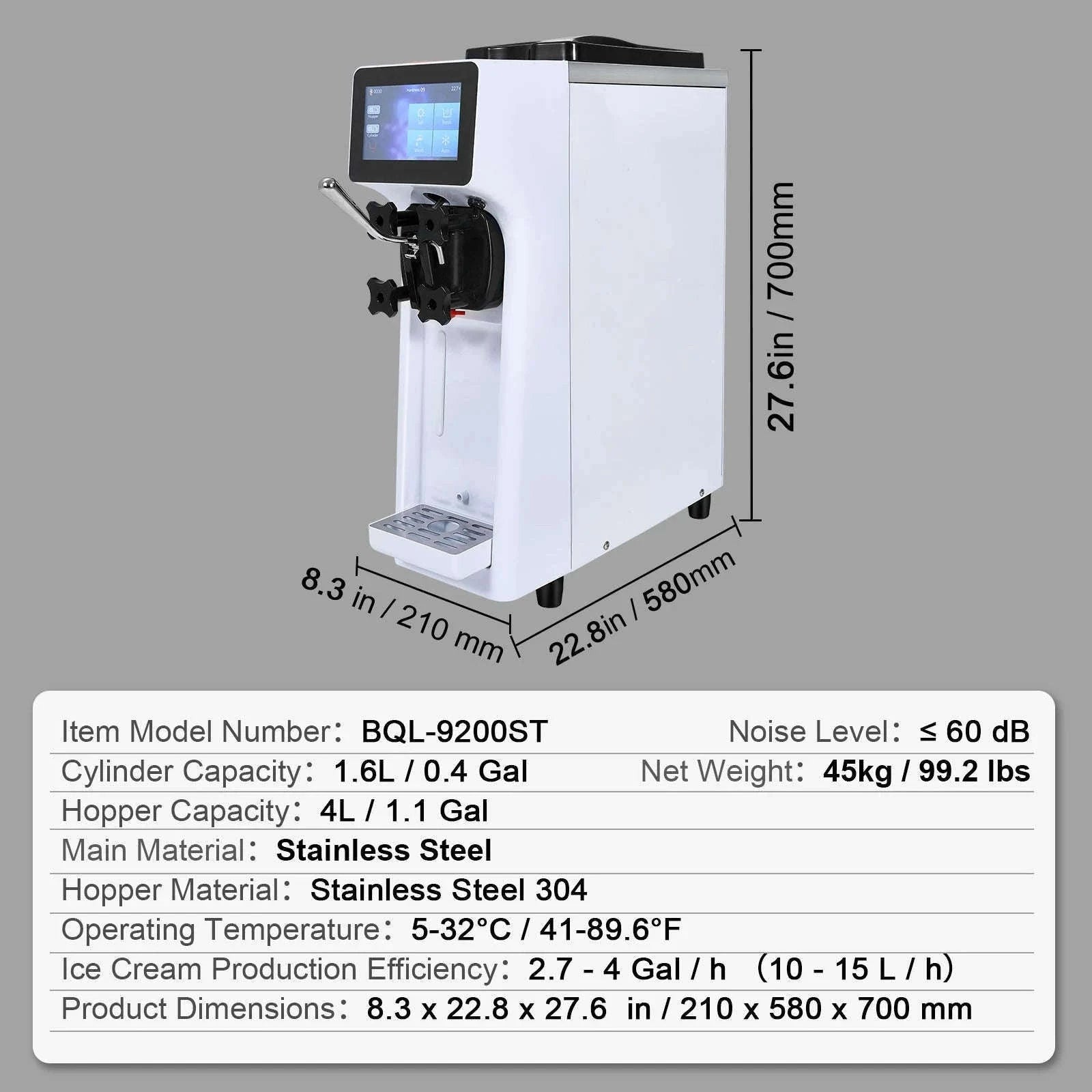 4L Commercial Countertop Soft Serve Ice Cream Maker with Touch Screen and Auto Clean-4L type 2 / spain