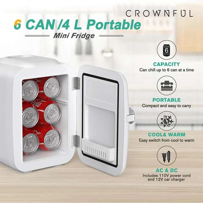 4L Mini Fridge Cooler & Warmer for Beauty, Home, and Travel-green / United States