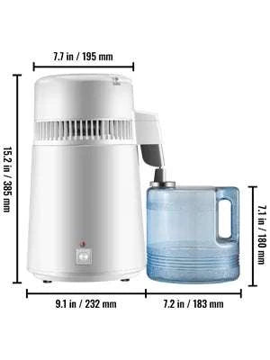 4L Stainless Steel Water Distiller 750W Countertop Purifier-4L / United States
