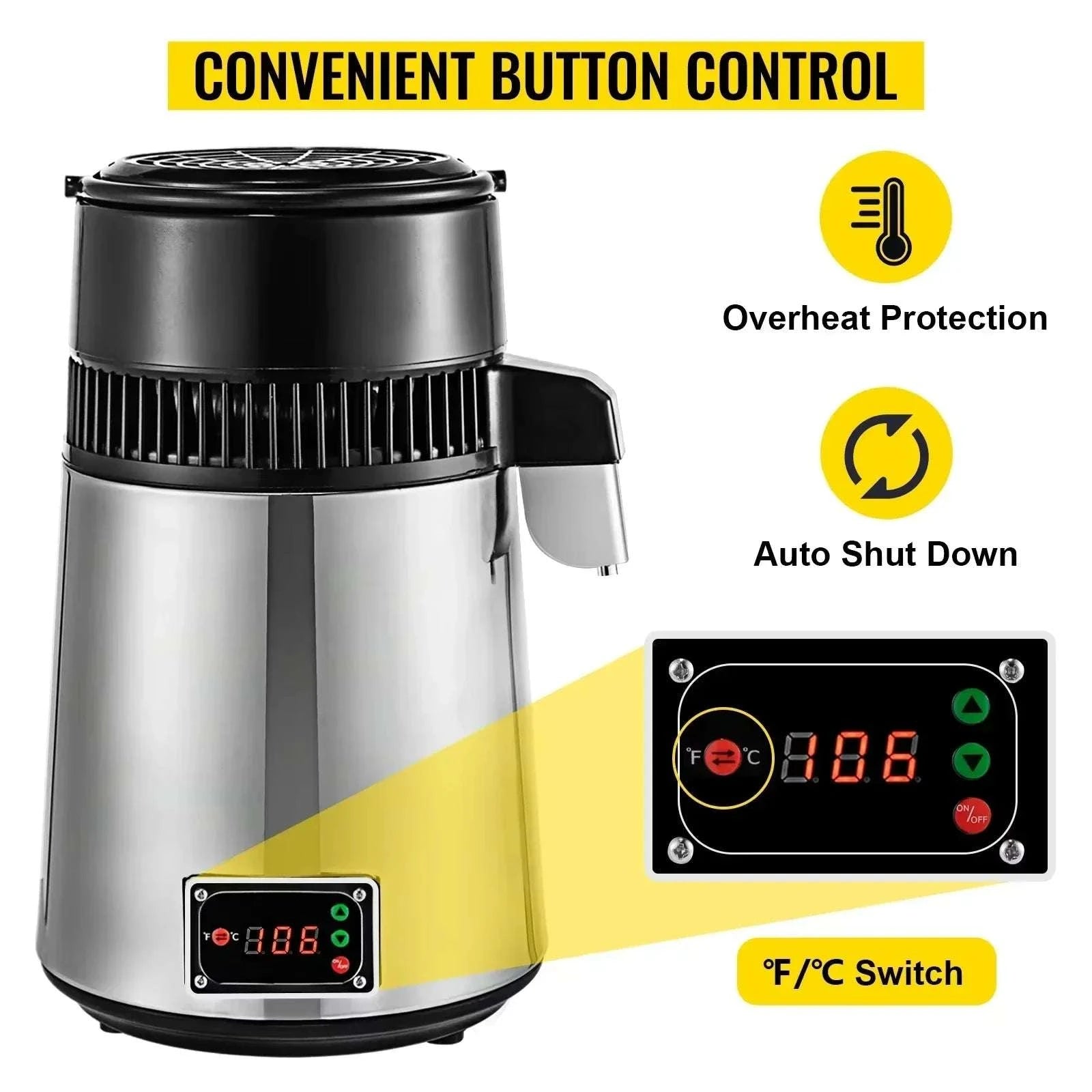 4L Water Distiller Machine 750W with Adjustable Temperature-4L / CZECH REPUBLIC