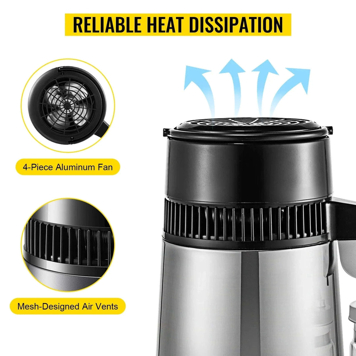 4L Water Distiller Machine 750W with Adjustable Temperature-4L / United States