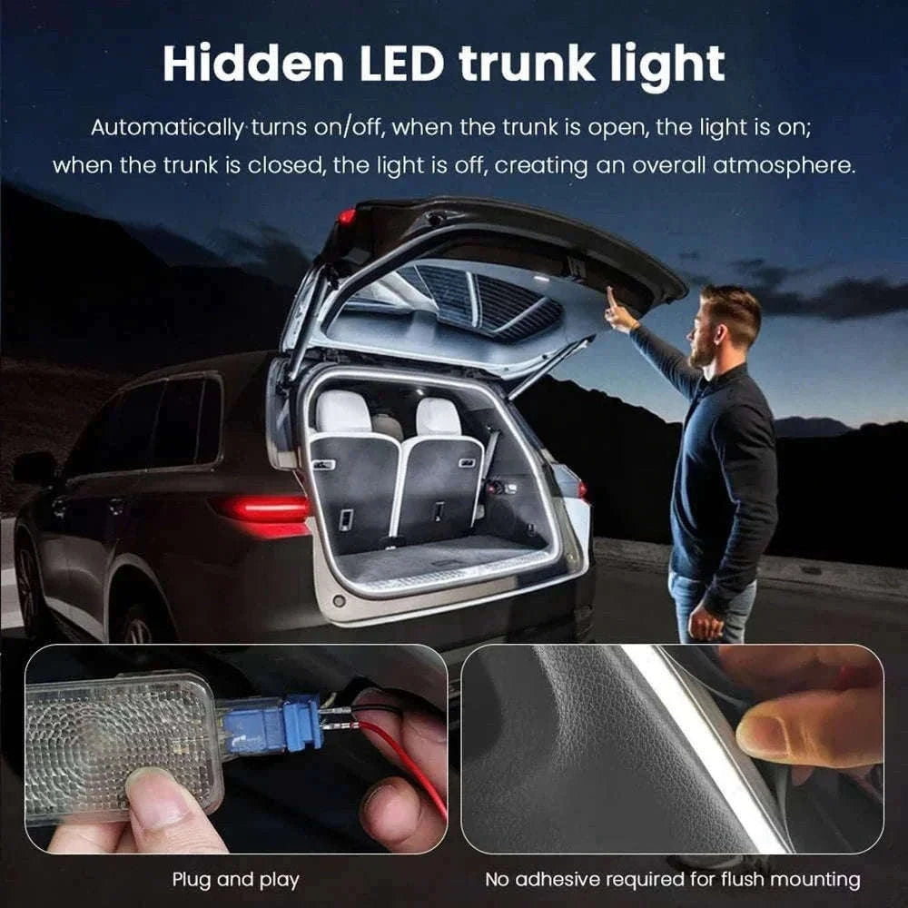 4M Auto Sensor LED Trunk Light Strip for Car Luggage Space-Poland / WHITE