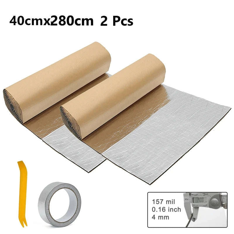 4mm Aluminum Foil Foam Car Heat Damping Pad 18 sqft 40 x 420 cm-5mm 63x100cm6.8sqft