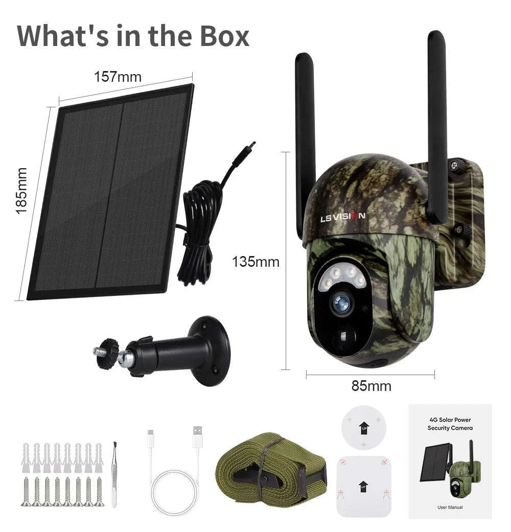 4MP 4G Solar Security Camera with Human and Animal Detection-1PCS / Poland