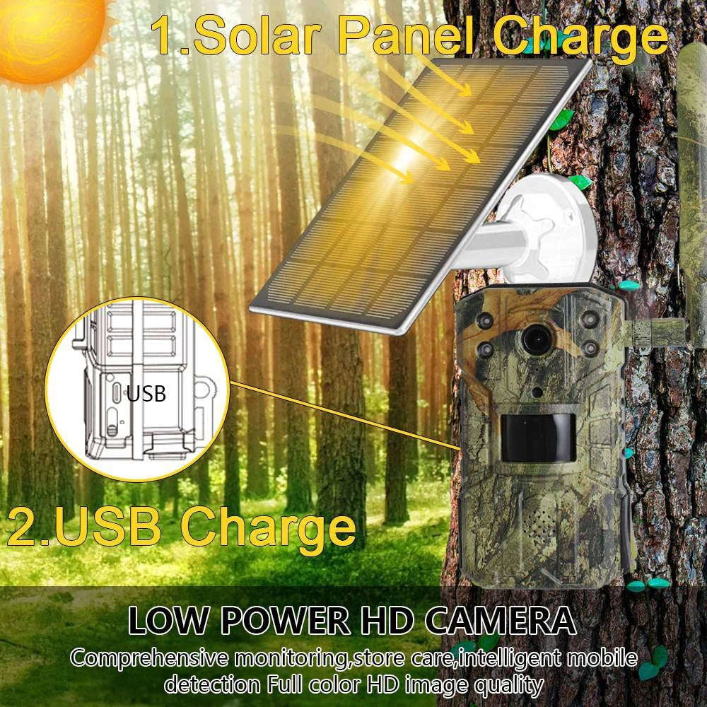 4MP 4G Solar Trail Camera Waterproof with 20M Motion Detection and 30M Night Vision-4G / france