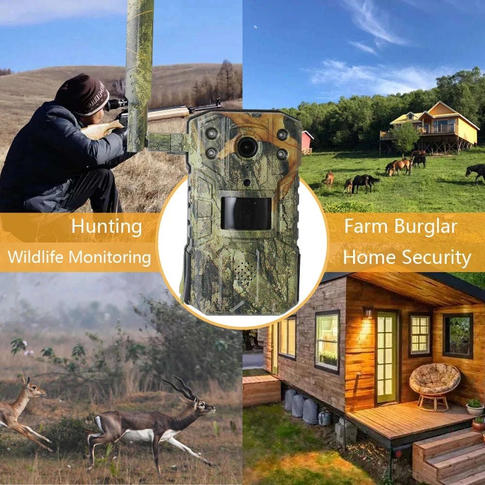 4MP 4G Solar Trail Camera Waterproof with 20M Motion Detection and 30M Night Vision-4G / france