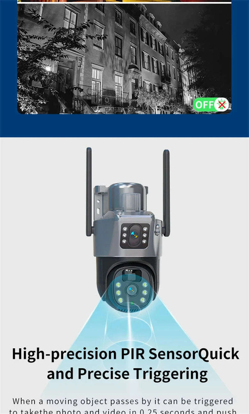 4MP 4G WiFi Solar Outdoor PTZ Security Camera Dual Lens Dual Screen-WIFI Only Camera / Poland