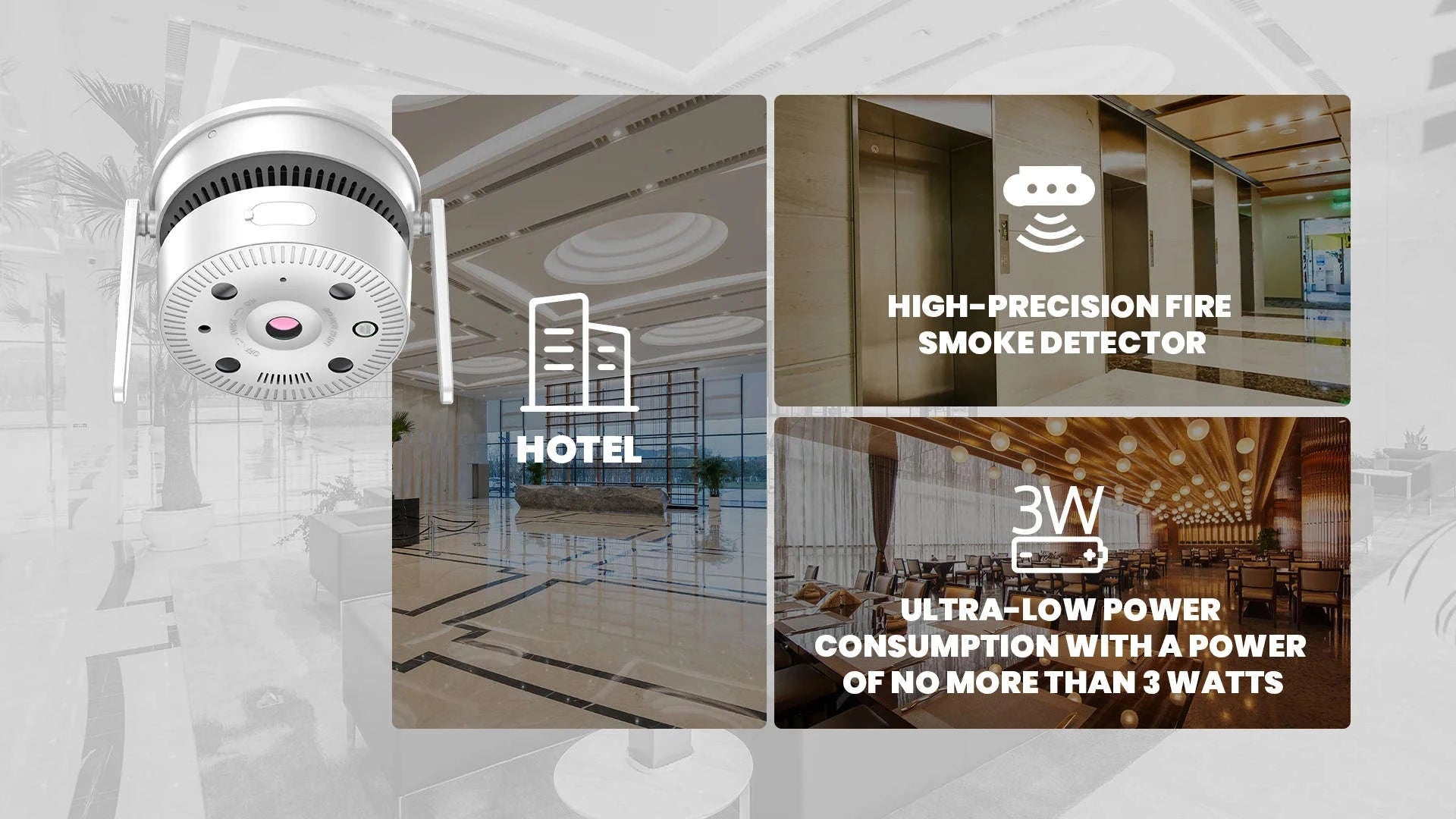 4MP Dual‑Light Two‑Way Audio Smoke Detection Network Camera-4MP WIFI POE 64G