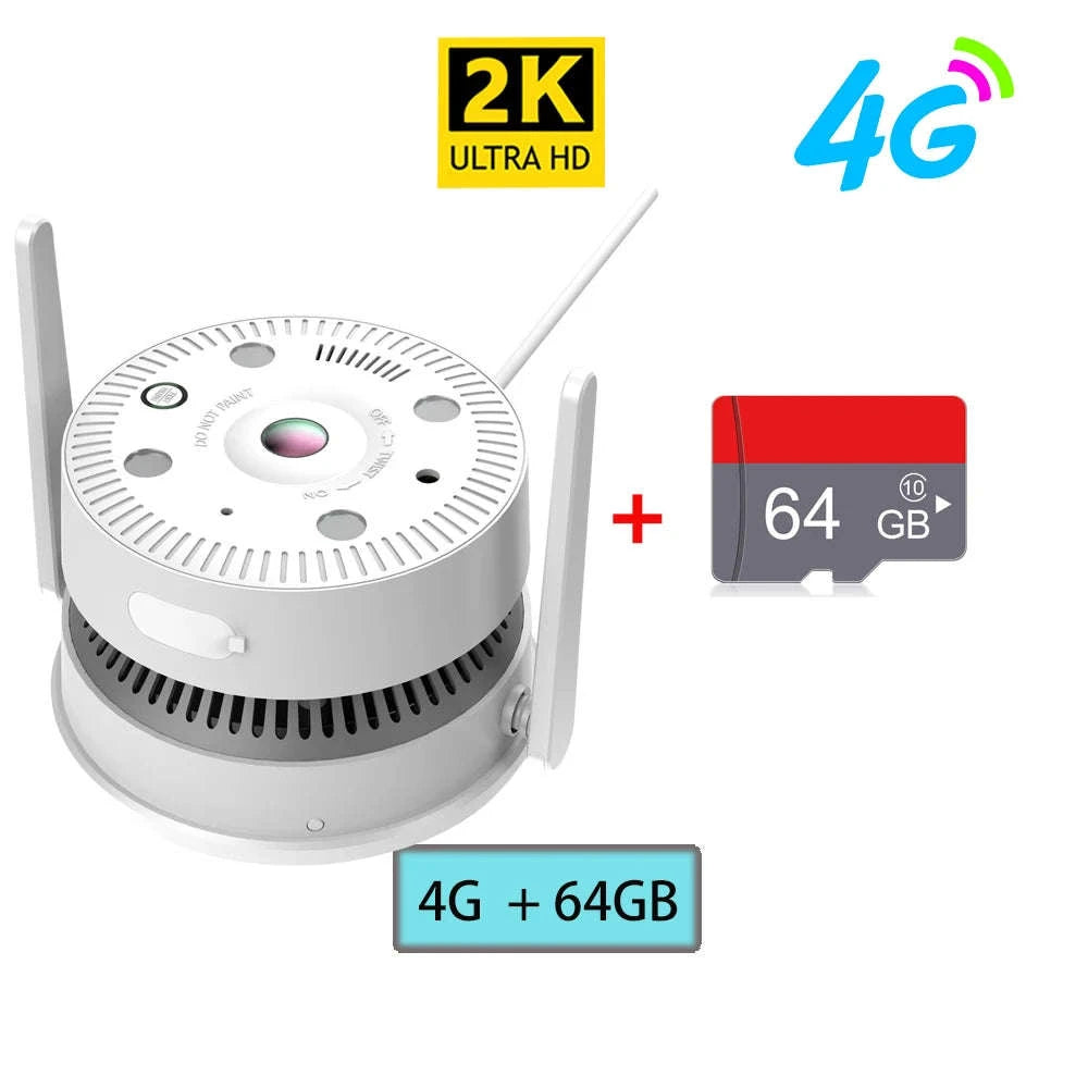 4MP Dual‑Light Two‑Way Audio Smoke Detection Network Camera-4MP WIFI POE 64G