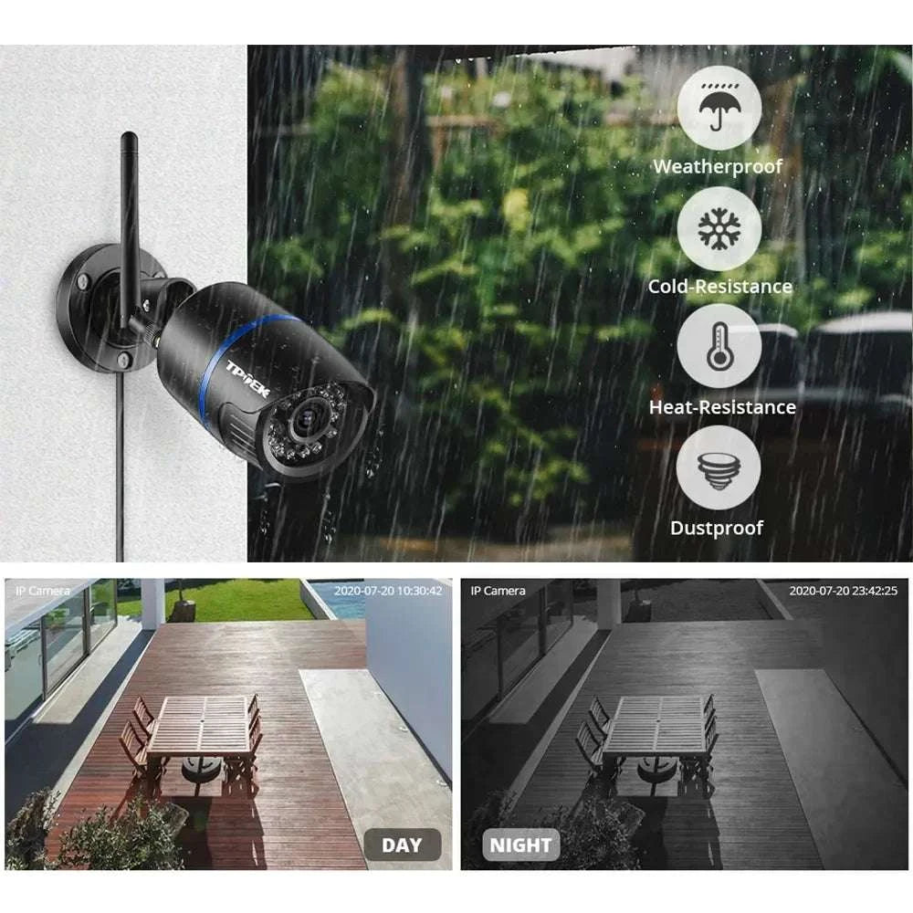 4MP Outdoor WiFi Security Camera with Motion Alerts & Night Vision-4MP Wifi Camera / US plug / 3.6mm