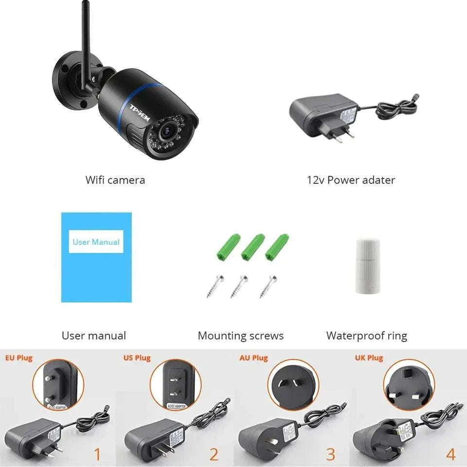 4MP Outdoor WiFi Security Camera with Motion Alerts & Night Vision-4MP Wifi Camera / US plug / 3.6mm