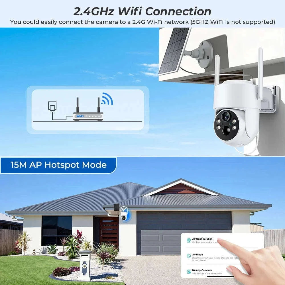 4MP Solar IP Camera for Wireless Outdoor Security-2MP No SD Card