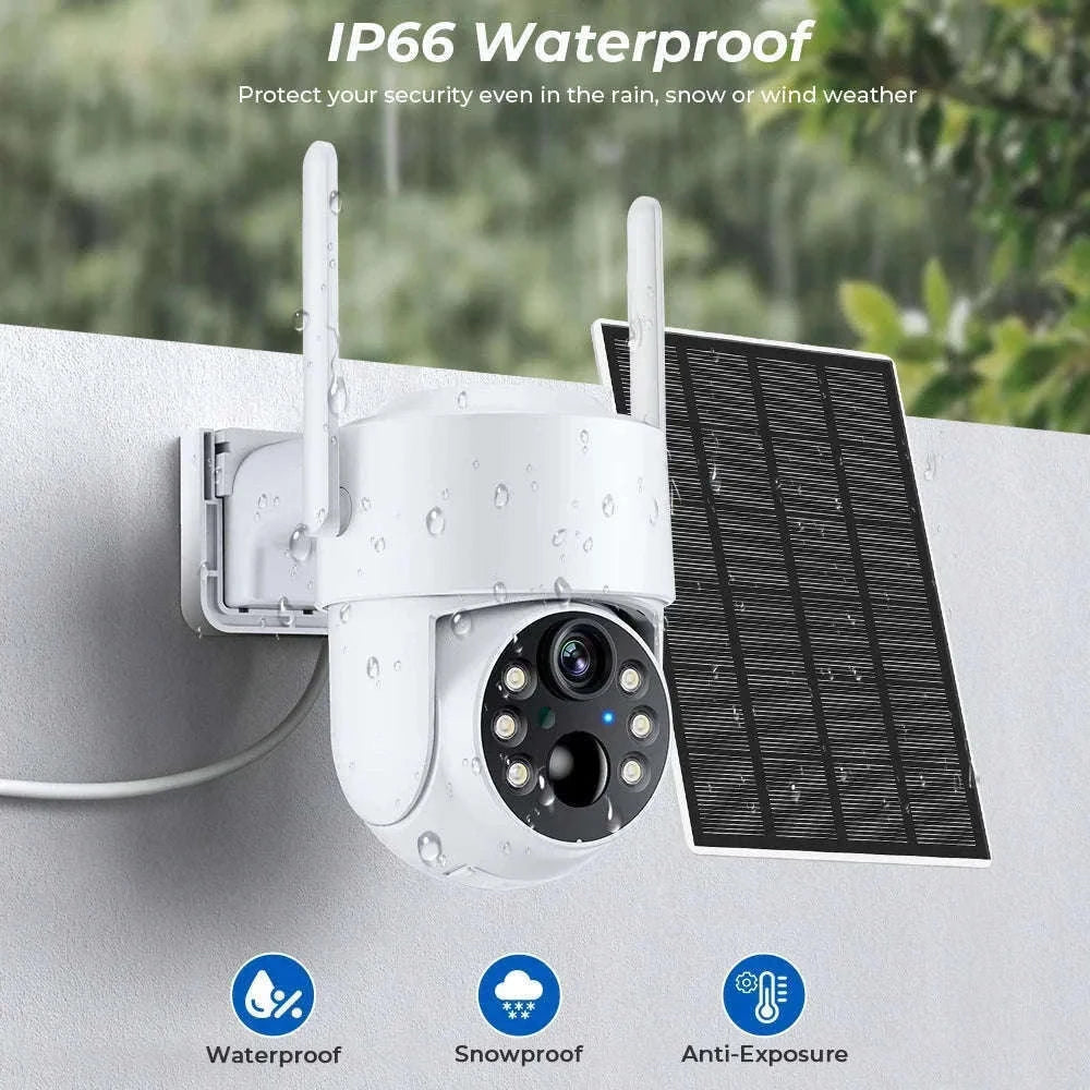 4MP Solar IP Camera for Wireless Outdoor Security-2MP No SD Card