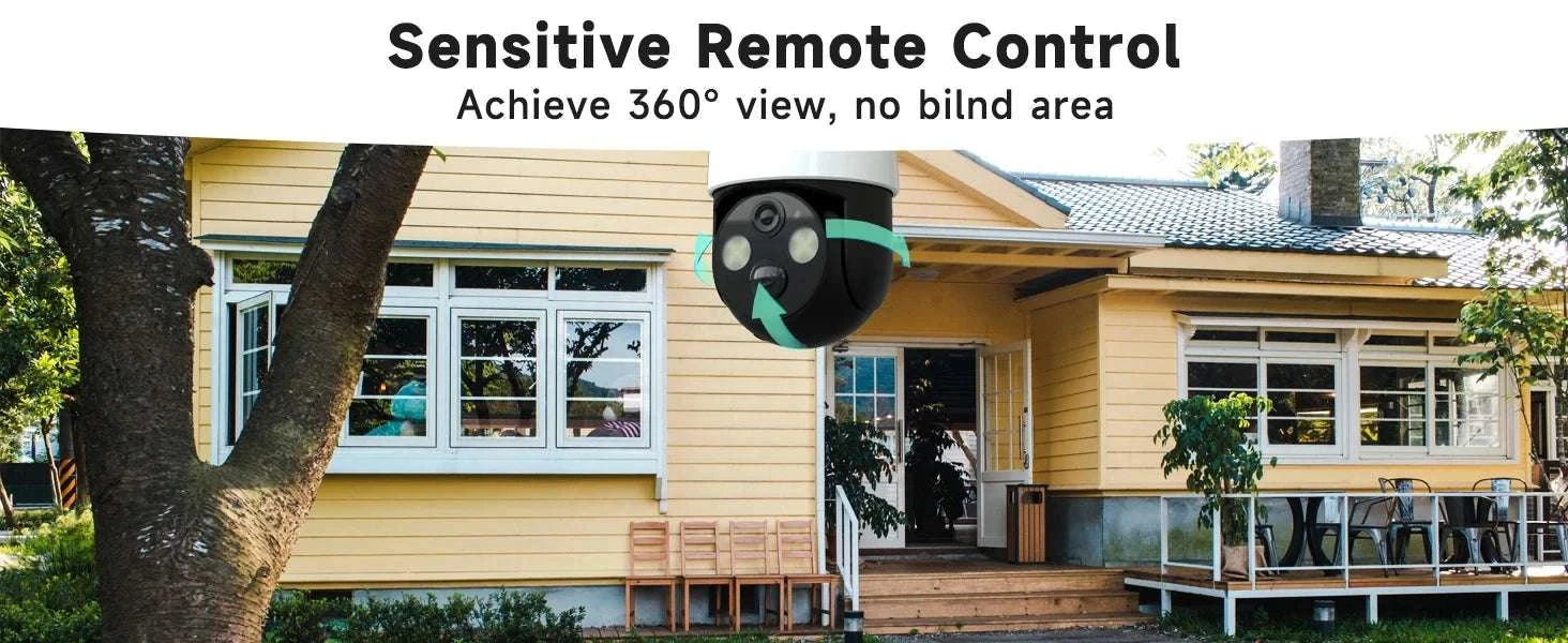 4MP Solar PTZ WiFi Security Camera with 360° View & Audio-4MP NO SD Card