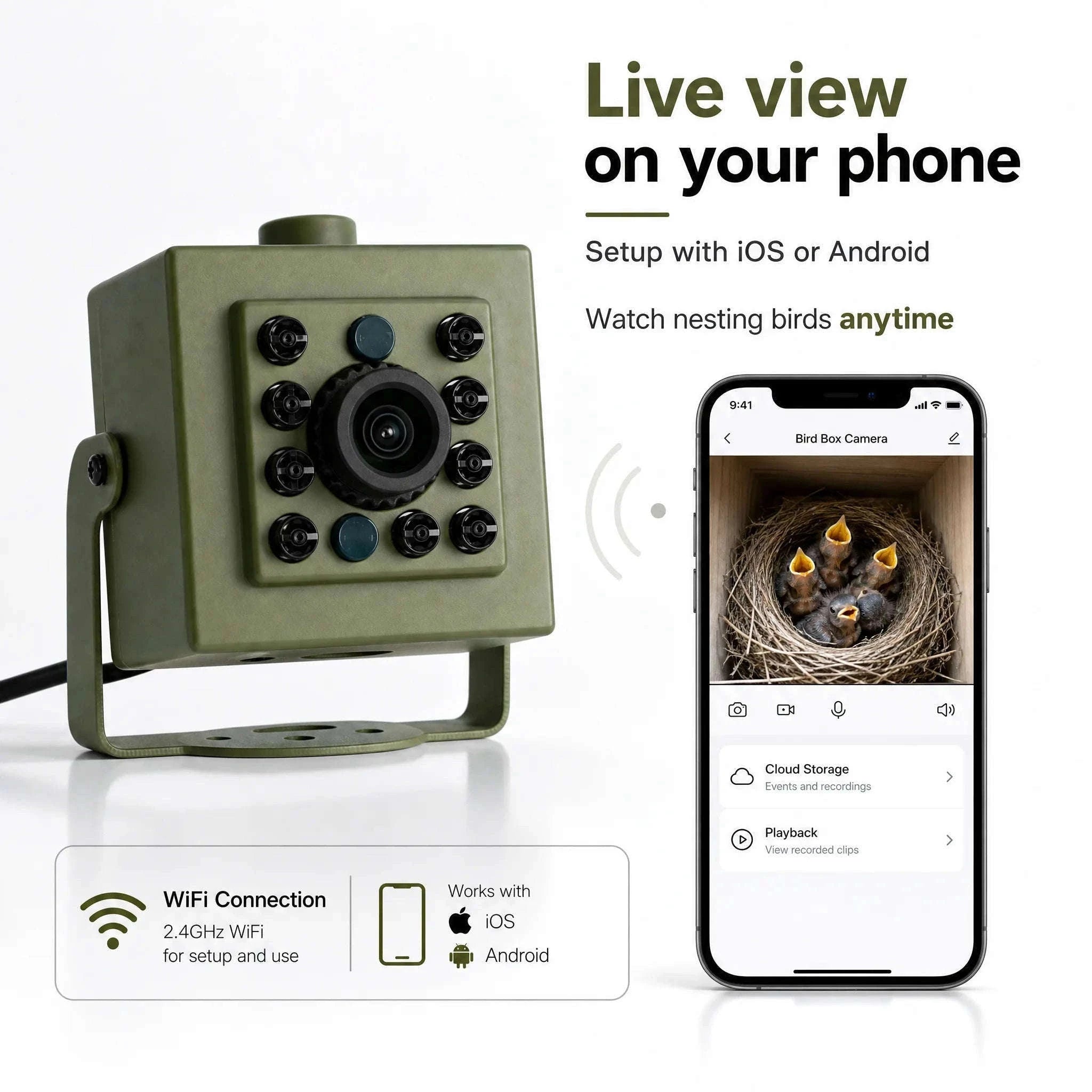 4MP Tuya Smart Bird House Camera with Night Vision-4MP WIFI 5 m line / 1.6mm