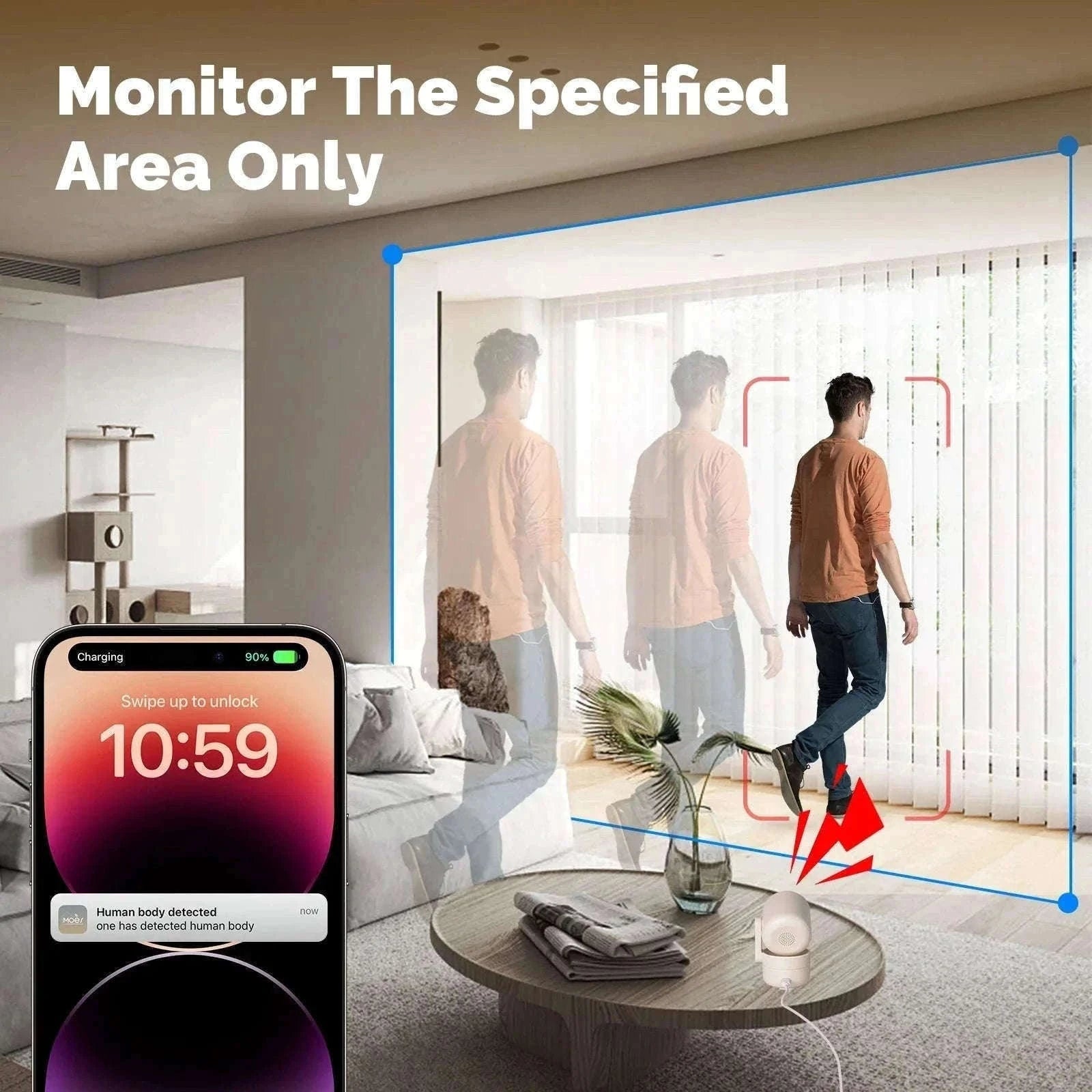 4MP WiFi Indoor Security Camera Pan Tilt Night Vision Motion Detection-Smart Camera 4MP
