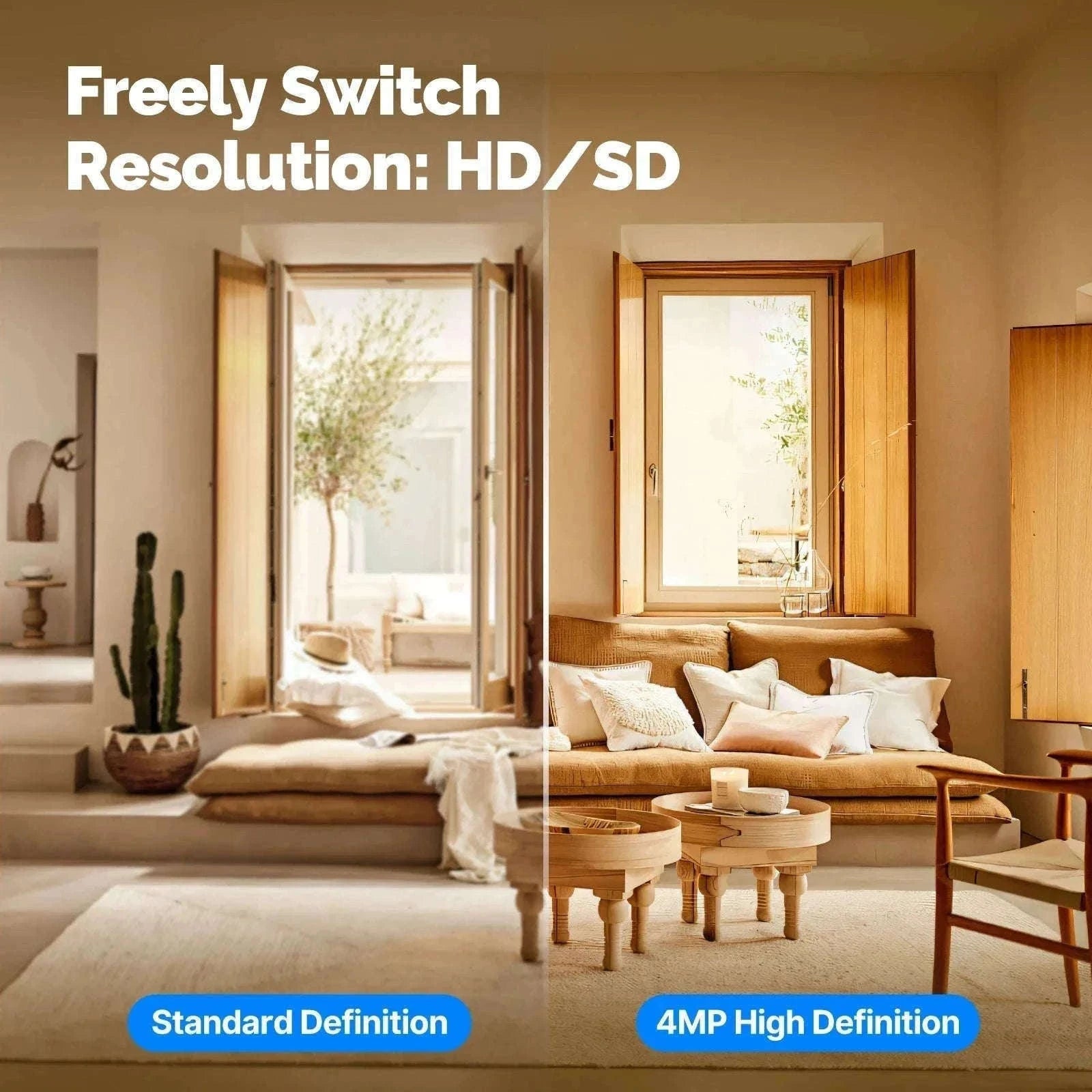 4MP WiFi Indoor Security Camera Pan Tilt Night Vision Motion Detection-Smart Camera 4MP