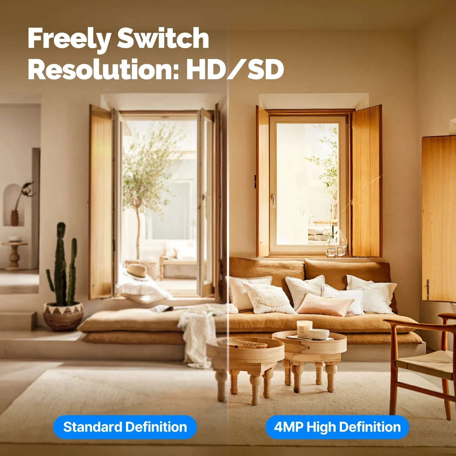 4MP WiFi Indoor Security Camera Pan Tilt Night Vision Motion Detection-Smart Camera 4MP