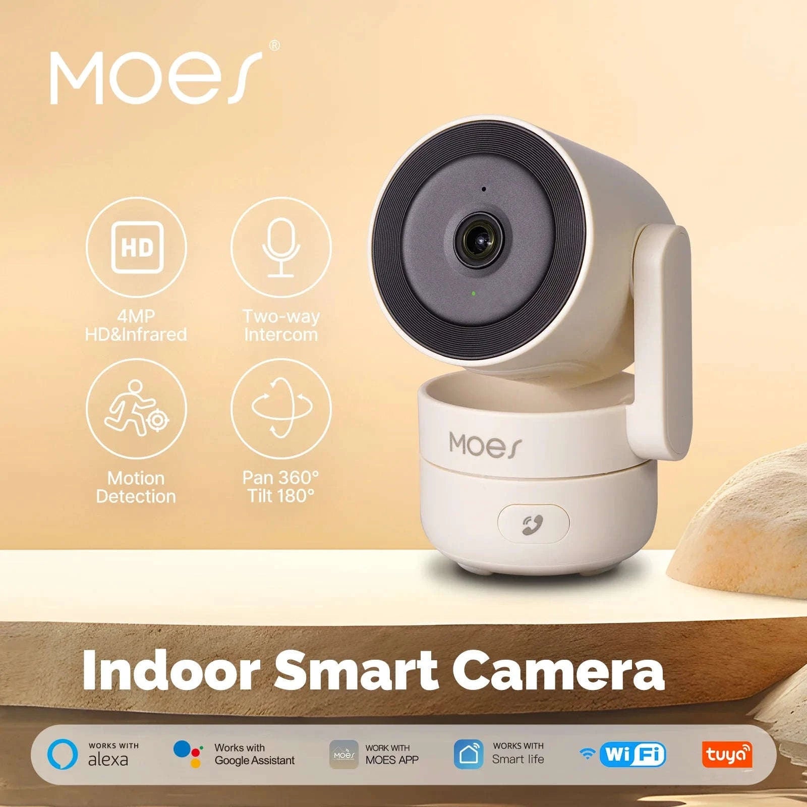 4MP WiFi Indoor Security Camera Pan Tilt Night Vision Motion Detection-Smart Camera 4MP