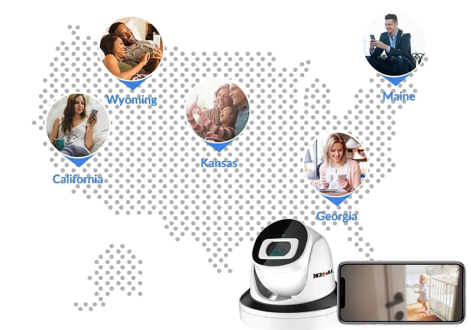 4MP WiFi Indoor Security Camera with Night Vision & Motion Alerts-4MP WiFi Camera / US Plug