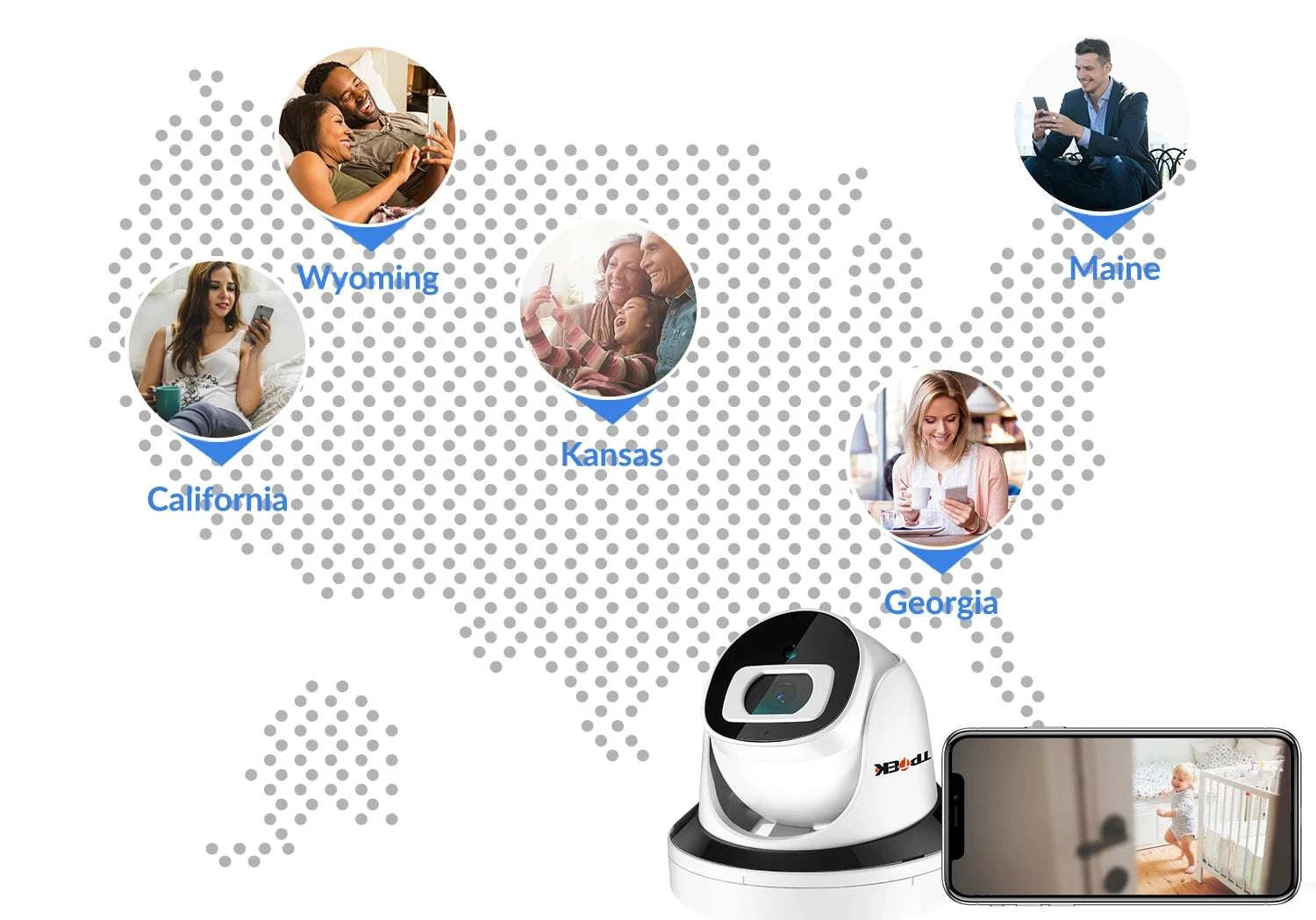 4MP WiFi Indoor Security Camera with Night Vision & Motion Alerts-4MP WiFi Camera / US Plug