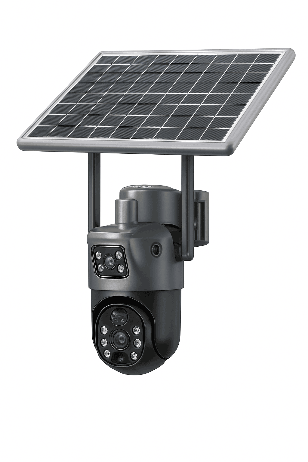 4MP Wireless Security Camera with Solar Power, PTZ, Dual Lens-WIFI / france