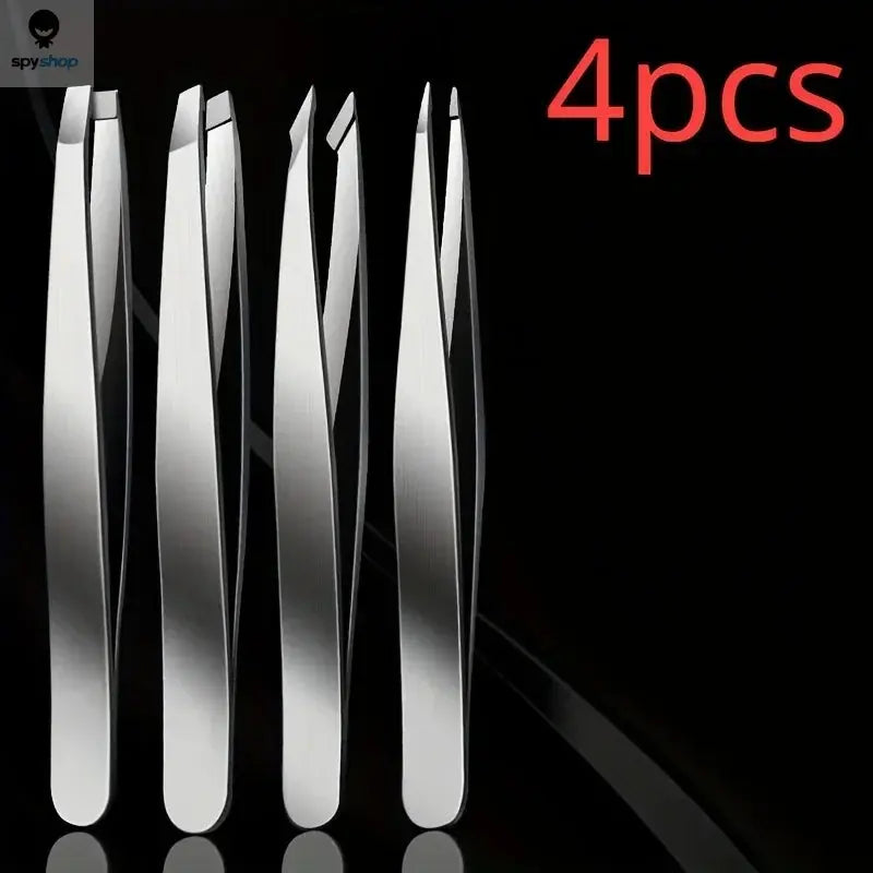 4pcs Set Professional Tweezers Set Perfect For Eyebrow Hair Removal Splinter Very Effortless and Relaxed to Remove Spy-shop.com