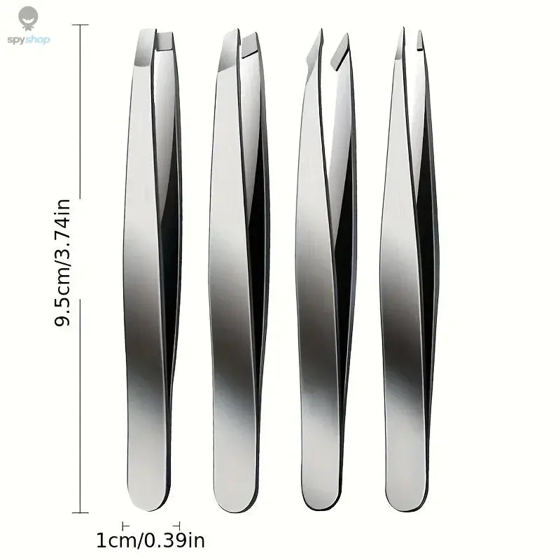 4pcs Set Professional Tweezers Set Perfect For Eyebrow Hair Removal Splinter Very Effortless and Relaxed to Remove Spy-shop.com