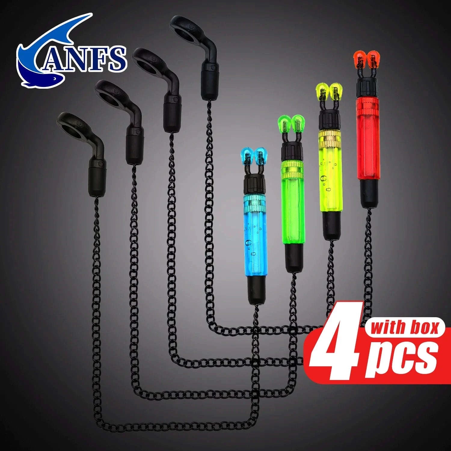 4pcs Carp Fishing Swingers Bobbins Set with Protective Box-FCP-743 / CHINA