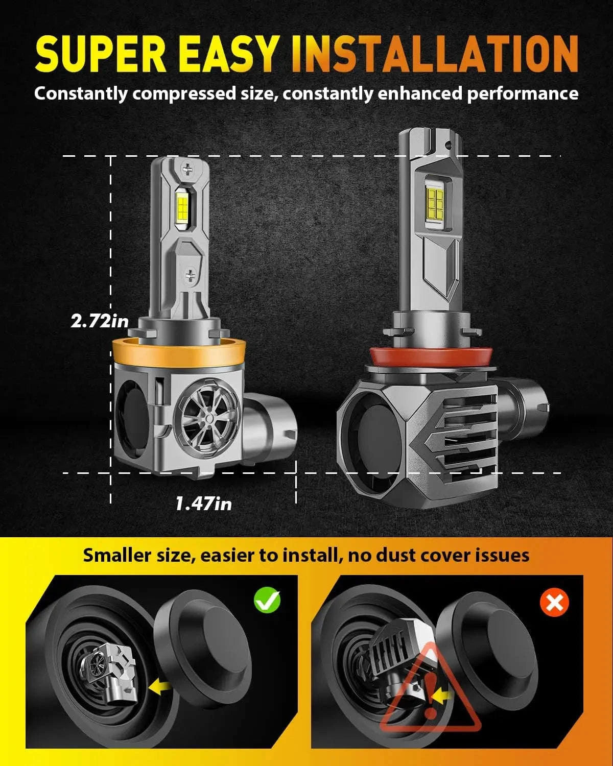 4PCS H11 9005 LED Bulbs Combo 120000LM 6500K with Fan-6500K / United States