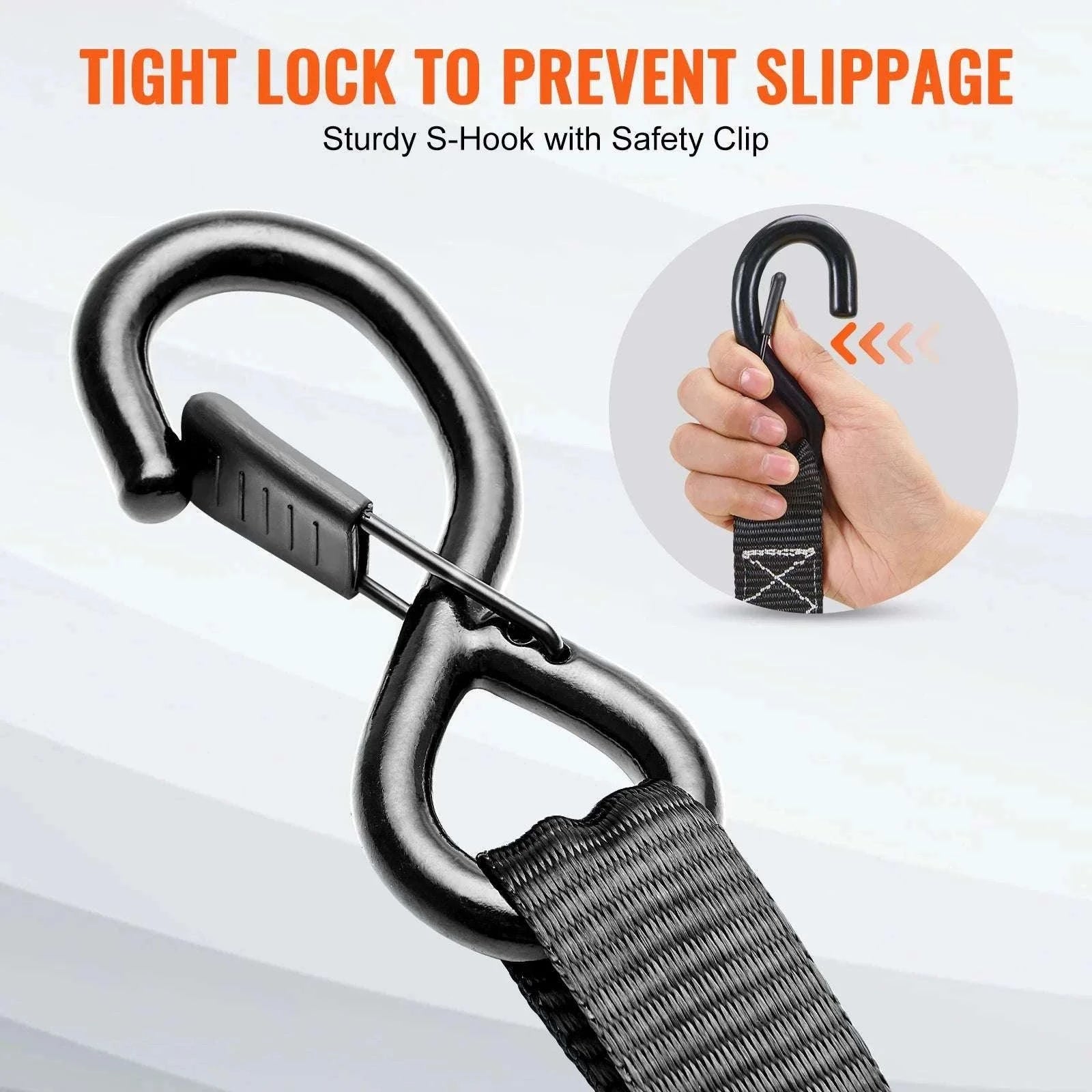 4PCS Ratchet Tie Down Straps with Hooks for Cargo & Motorcycle-1.6 x 8 in / United States