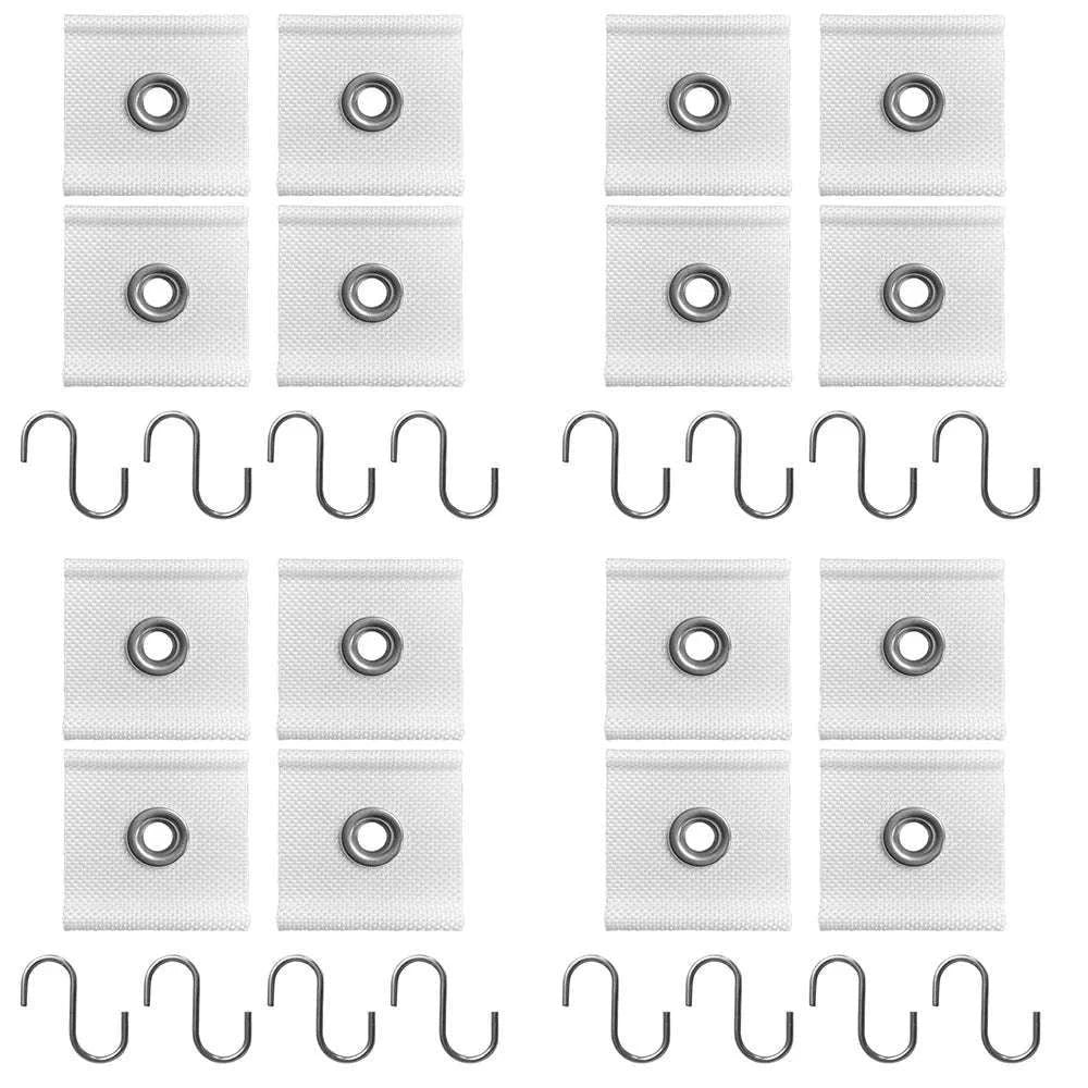 4pcs S-Shaped Camping Awning Hooks Clips with Holes-PC-4 White