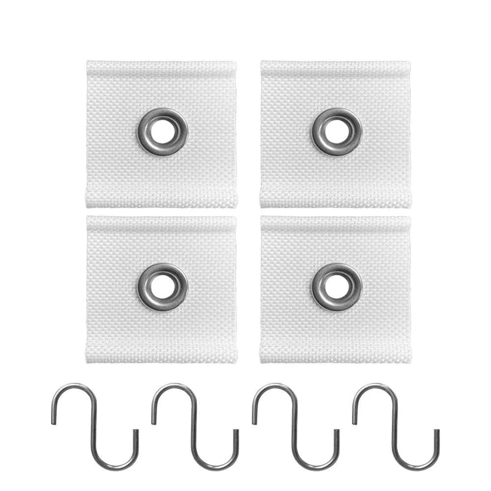 4pcs S-Shaped Camping Awning Hooks Clips with Holes-PC-4 White
