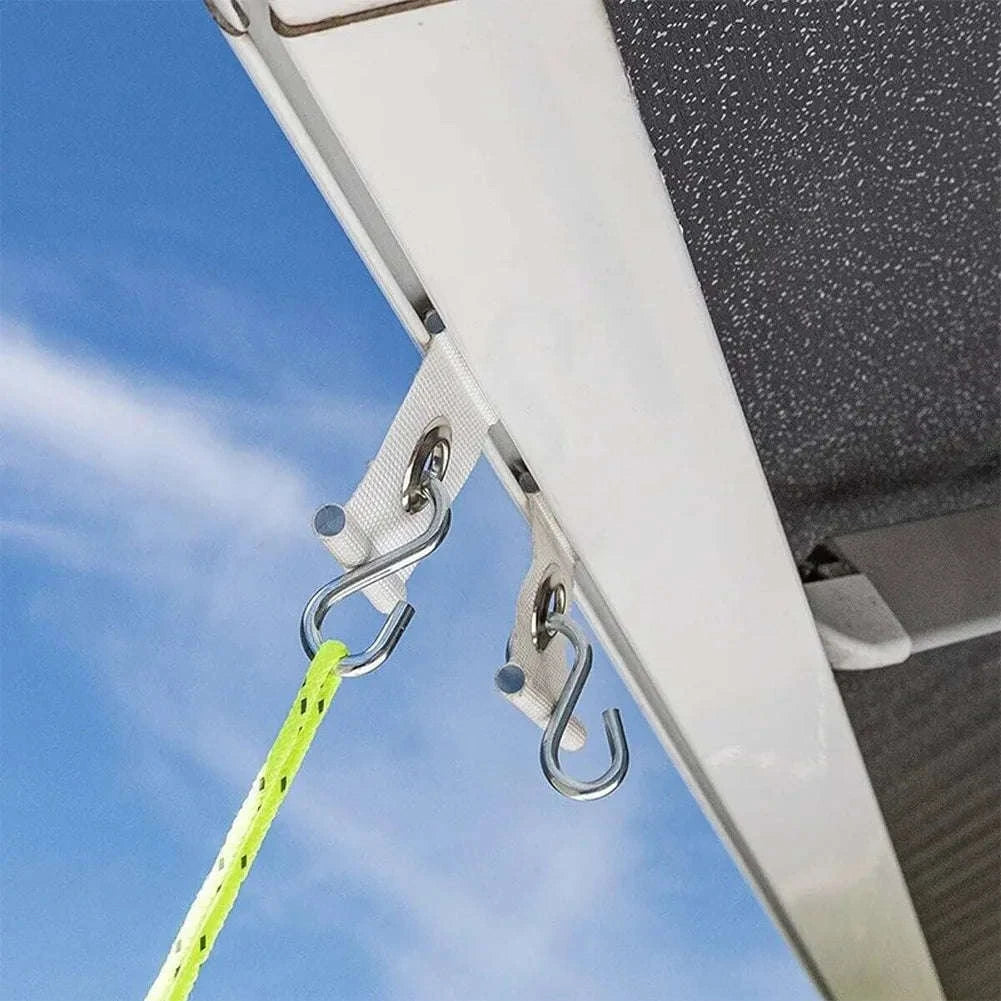 4pcs S-Shaped Camping Awning Hooks Clips with Holes-PC-4 White