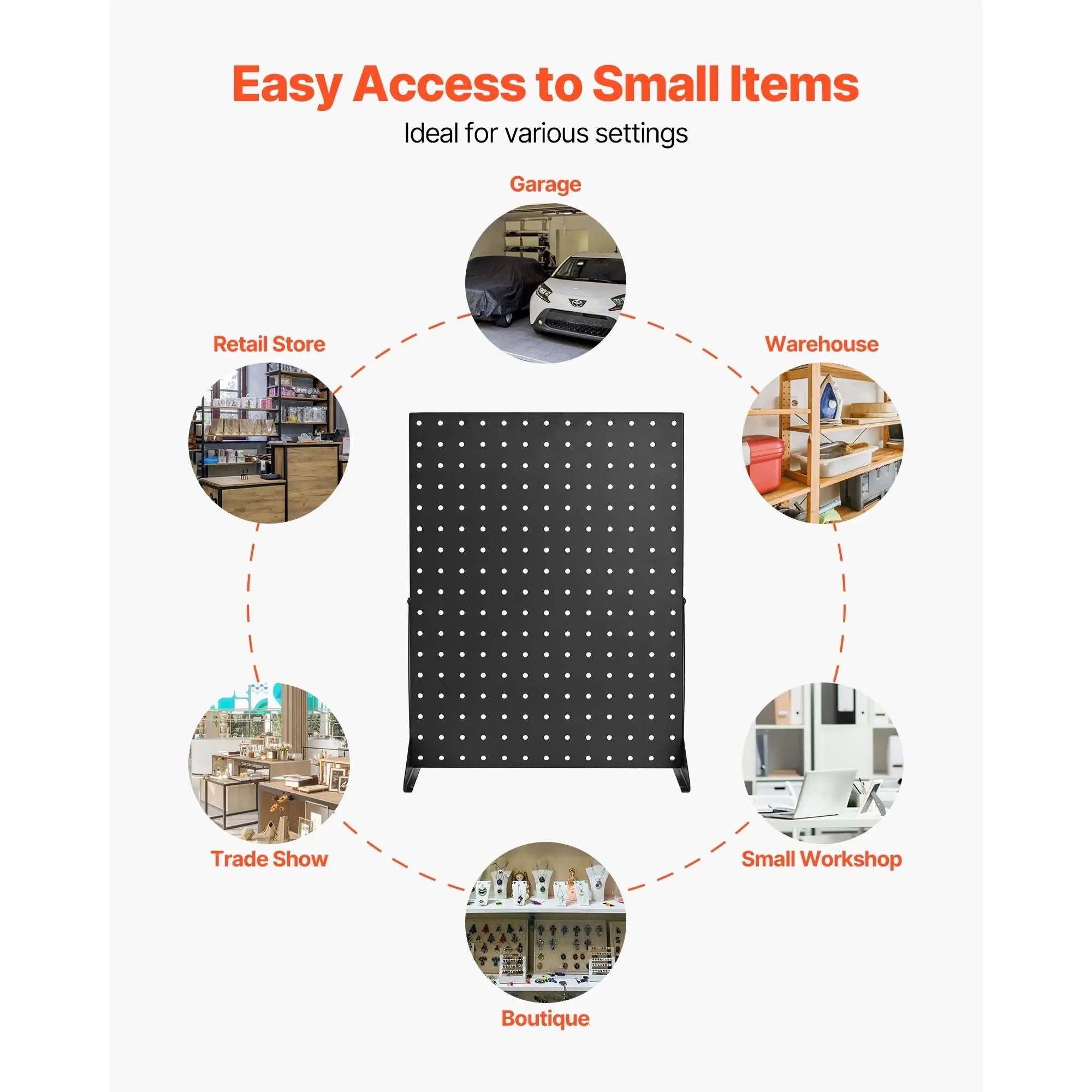 4PCS Tabletop Pegboard Display Stand 17x13in Steel Organizer-4pcs / United States