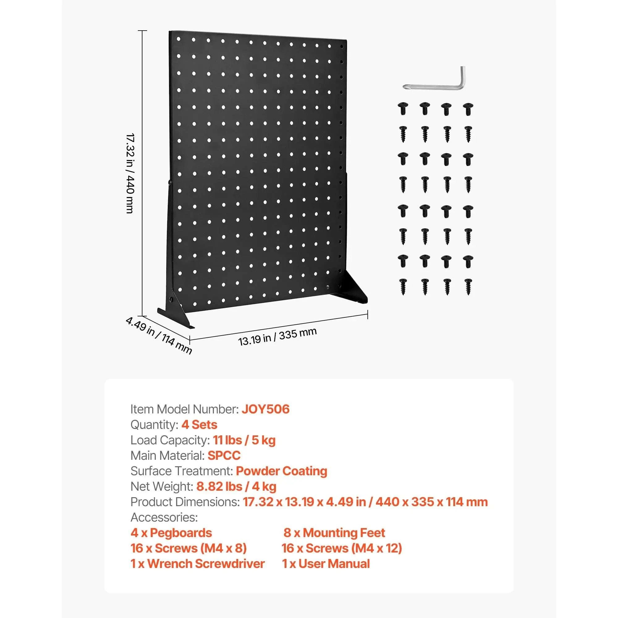 4PCS Tabletop Pegboard Display Stand 17x13in Steel Organizer-4pcs / United States