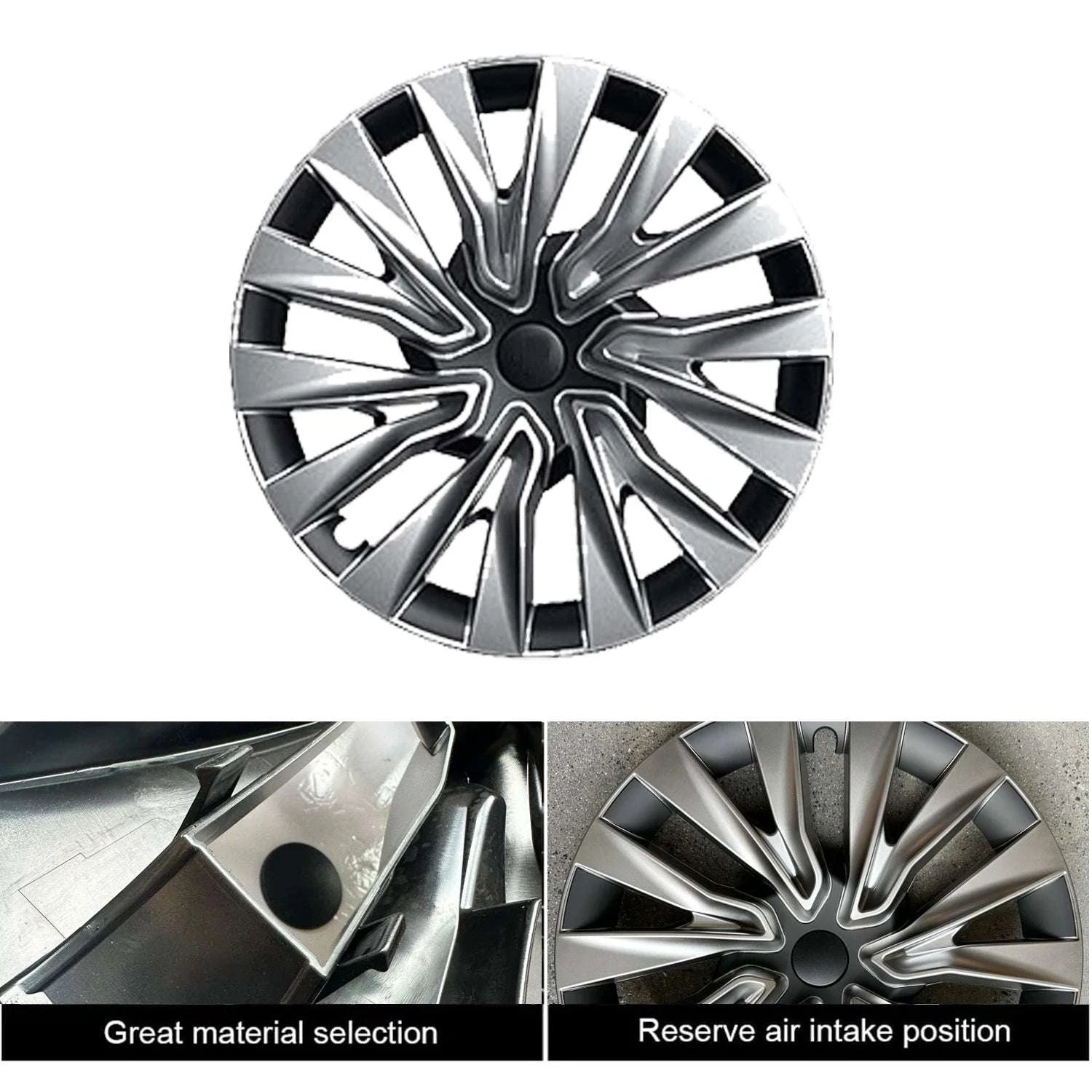 4PCS Tesla Model 3 Highland 18" Wheel Cover Hubcaps Turbine Style-Silver Style / TESLA / Model3 Highland|18Inch 2023-2025