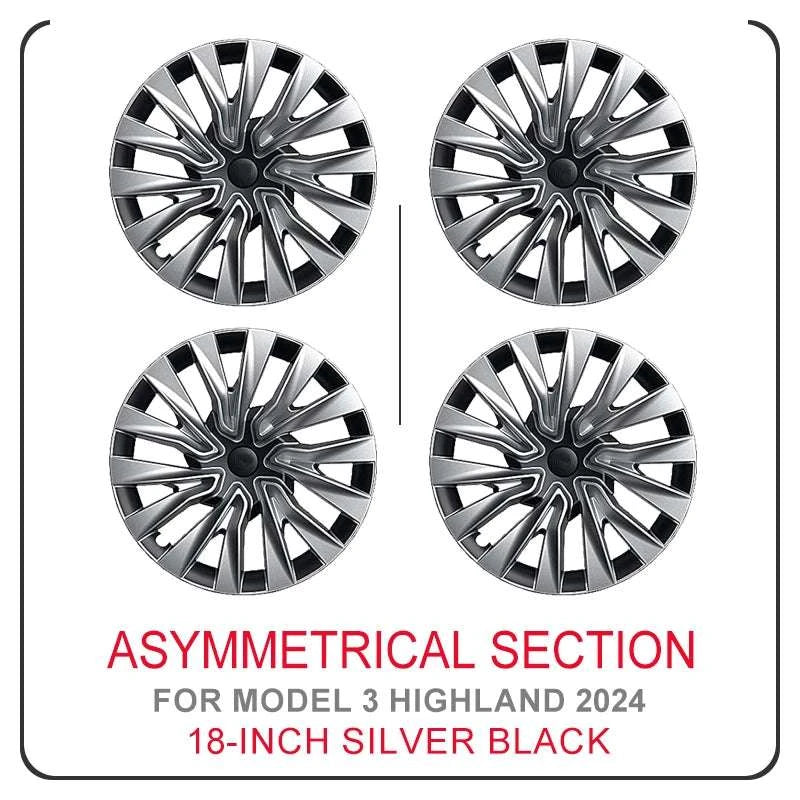 4PCS Tesla Model 3 Highland 18" Wheel Cover Hubcaps Turbine Style-Silver Style / TESLA / Model3 Highland|18Inch 2023-2025