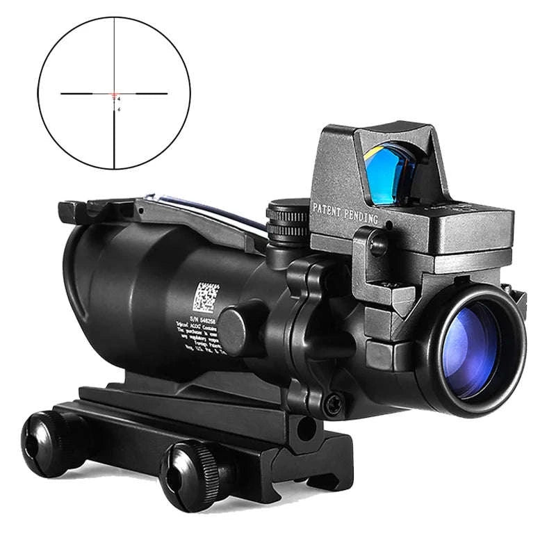 4x32 Dual Red Dot Tactical Scope for 20mm Rail-Green / United States