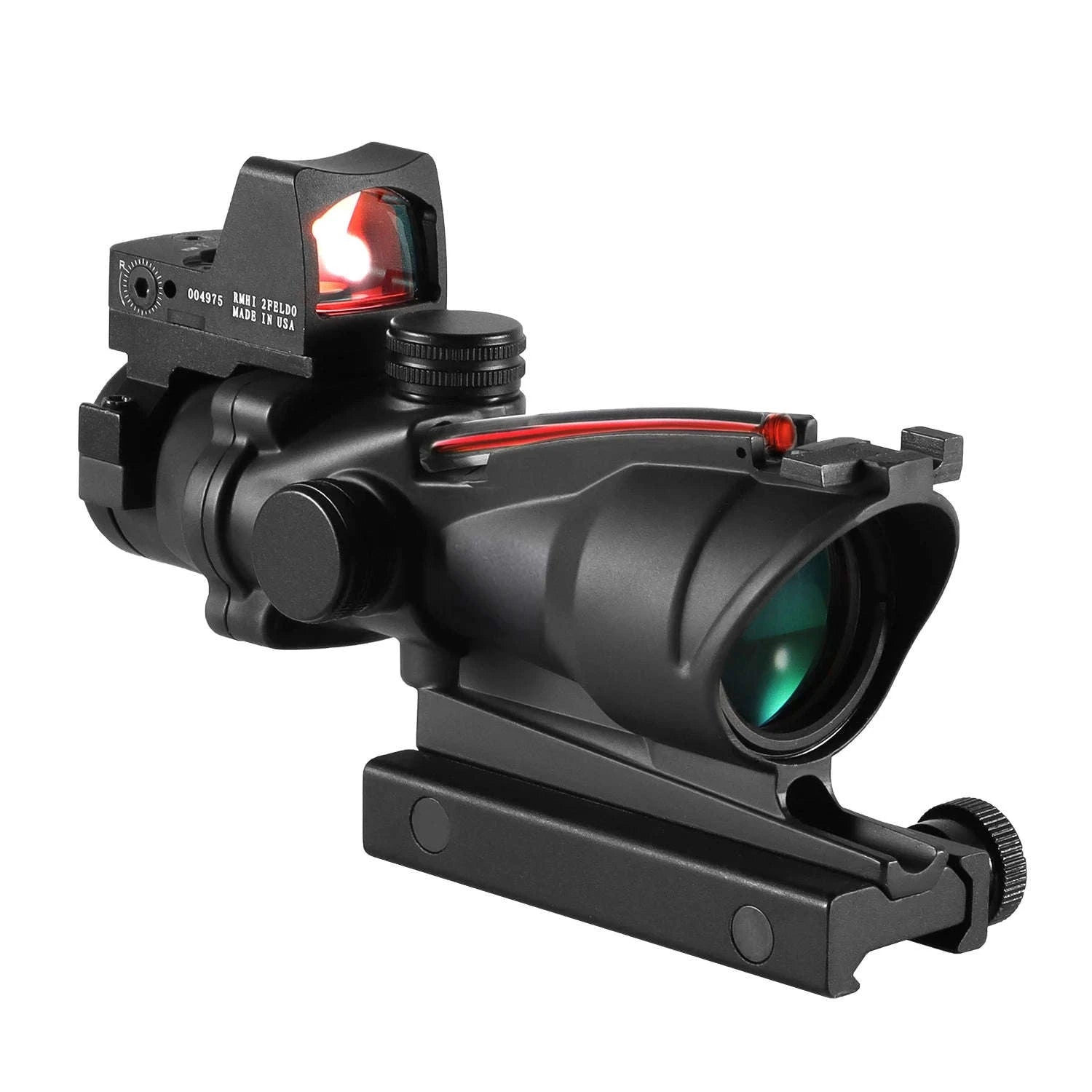 4x32 Dual Red Dot Tactical Scope for 20mm Rail-Green / United States