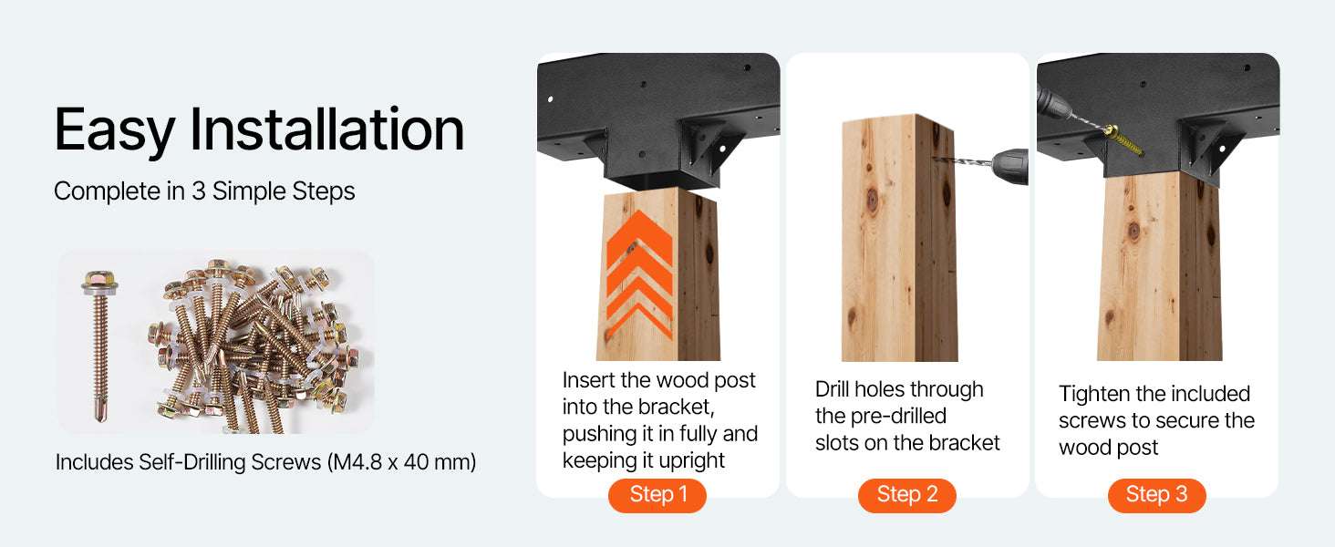 4x4 Pergola T-Bracket Kit 2-Pack for 3.5x3.5 Wood Beams-2 pcs 4x4 inch / 8 inch / United States