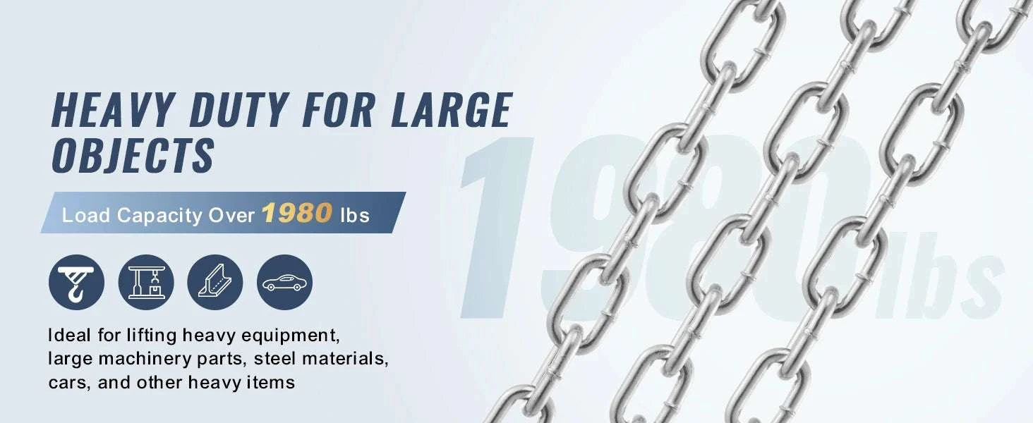 5/16" Proof Coil Chain Zinc Plated Carbon Steel Tow & Utility Chain-92ft / CZECH REPUBLIC